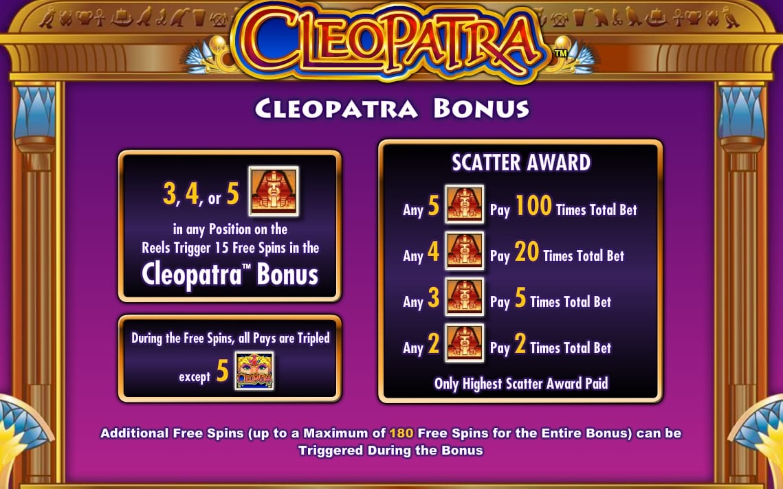 cleopatra slot machines