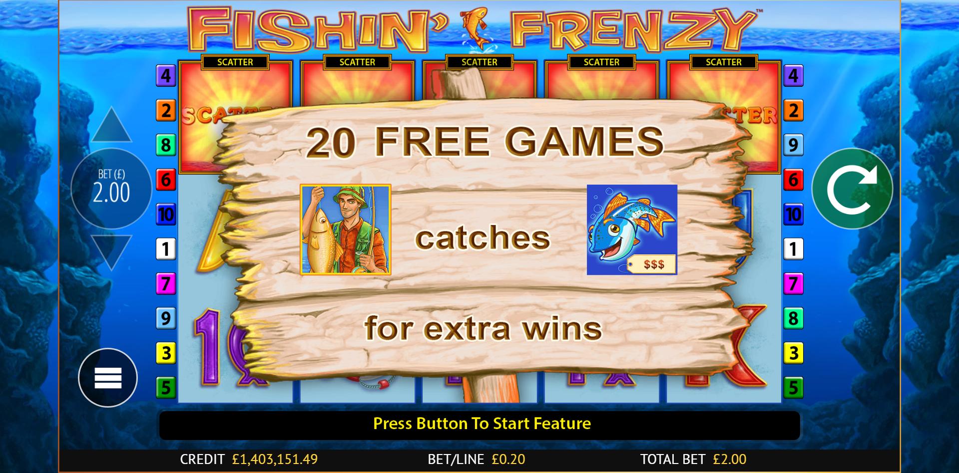 Fishin Frenzy game bonuses